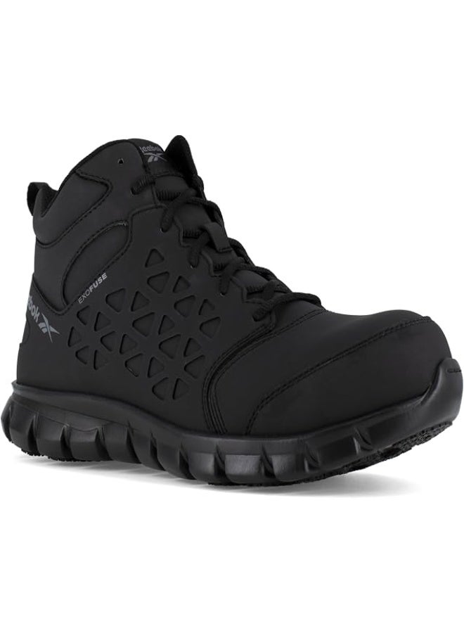 Reebok Work حذاء سلامة رجالي متوسط الارتفاع بمقدمة مركبة وحماية كهربائية مقاوم للماء أسود - Image 3