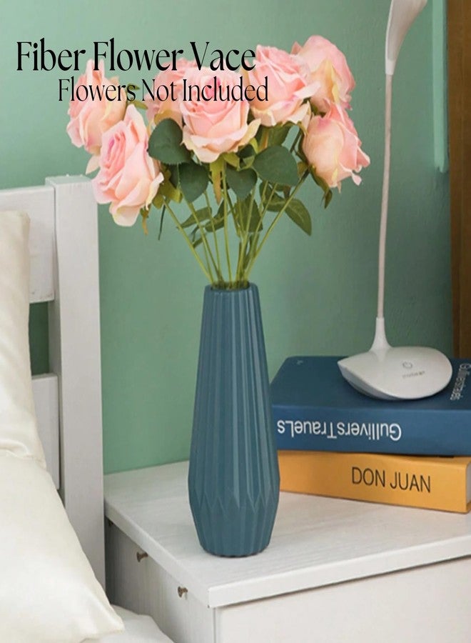 Ascension Plastic Flower Pot for Home Office Living Room Decoration Unbreakable and Light Wieght Different Design Flower Vase for Table Corner, Gift & Diwali Decoration Only Vase Not Flowers (Blue) - Image 2