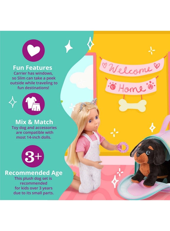 Glitter Girls - Stuffed Dog & Carrier - Doll Accessories - Teckel Puppy - Toys for Kids 3 Years+ - Slim & Pup Carrier Set - Image 4
