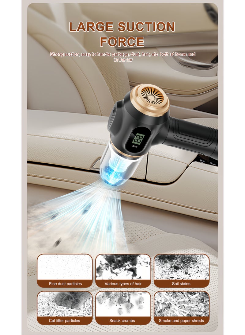 Car Vacuum Cleaner Radio Volume Display Portable High Suction Household Handheld Dust Collector Dust Blower - Image 5