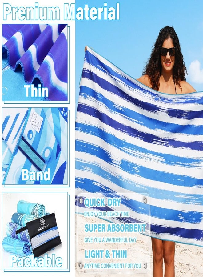 Widdonen Lightweight Thin Microfiber Beach Towel Sand Free Quick Dry Absorbent Compact Soft Pool Swim Travel Towels Extra Large Oversized Beach Accessories Packable Essentials Stuff Gifts for Adult - Image 4