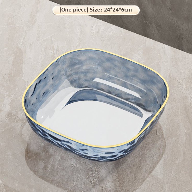 Elegant Fruit Tray Candy Bowl Modern DesignTransparent Blue Transparent Blue 