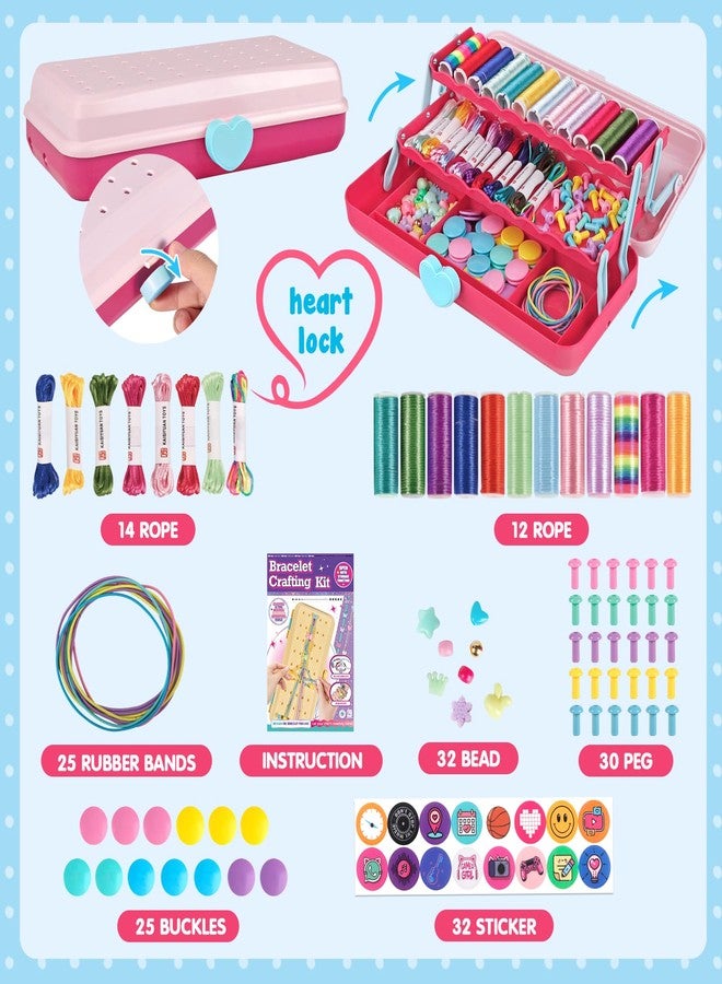 TingingYuli Friendship Bracelet Making Kit with Storage Box,DIY String Bracelet Arts and Craft for Girls Aged 8-12,Kids' Travel Activity Toy Set,Easter Birthday Gifts for Ages 6 7 8 9 10 11 12 Year Old Red - Image 2