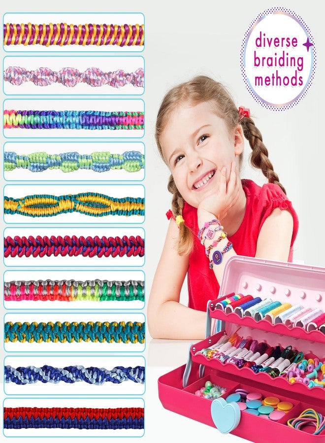 TingingYuli Friendship Bracelet Making Kit with Storage Box,DIY String Bracelet Arts and Craft for Girls Aged 8-12,Kids' Travel Activity Toy Set,Easter Birthday Gifts for Ages 6 7 8 9 10 11 12 Year Old Red - Image 3