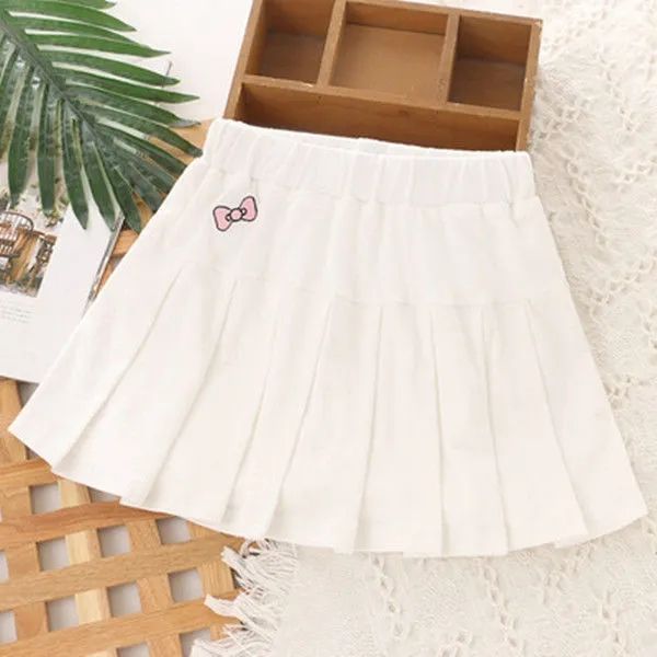 Girls Pleated Skirt Shorts with Safety Pants Grey  - Image 2