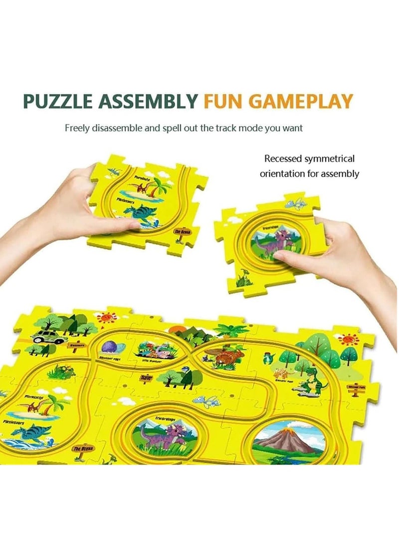 Puzzle Racer Car Track Puzzle Racer Kids Car Track Set Puzzle Track Car Play Set Meet Gladness Puzzle Track Puzzle Car Track Toy Puzzle Vehicle Track Puzzle Raceway Kids Car Track Set D25PCS - Image 3