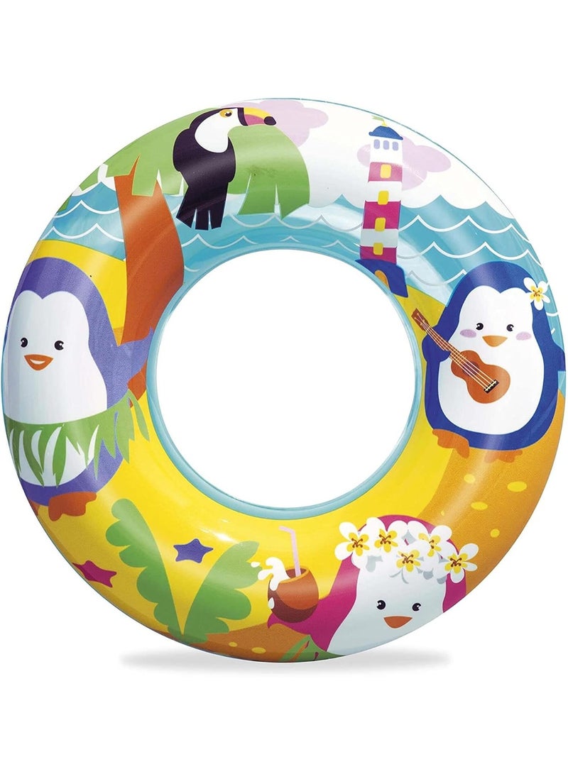Bestway 51cm Inflatable Swim Ring for Kids - Round Float for Pool and Sea with Sea Creatures - Safe Swim Ring for Children 3 Years and Up - Durable PVC with Safety Valves - 36113 - Image 3