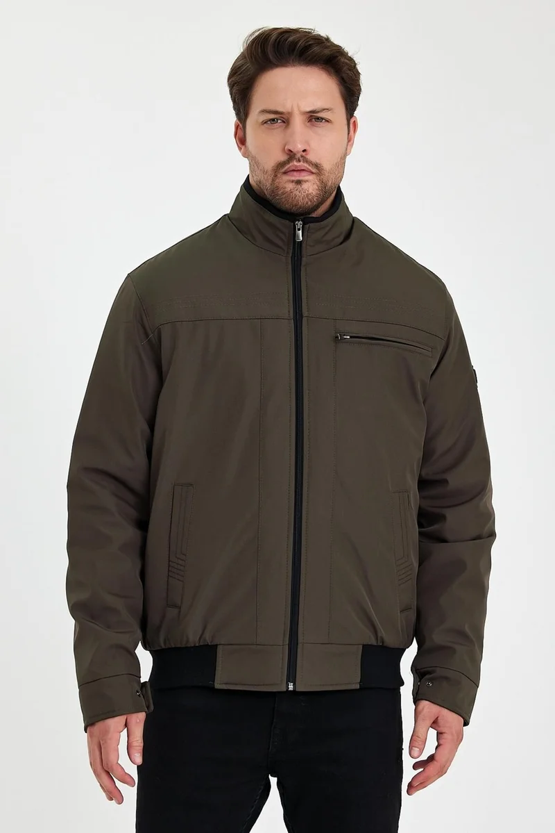 سيفيست Green Thick Fur Inside, Mandarin Collar, Wind and Waterproof Jacket&Coat