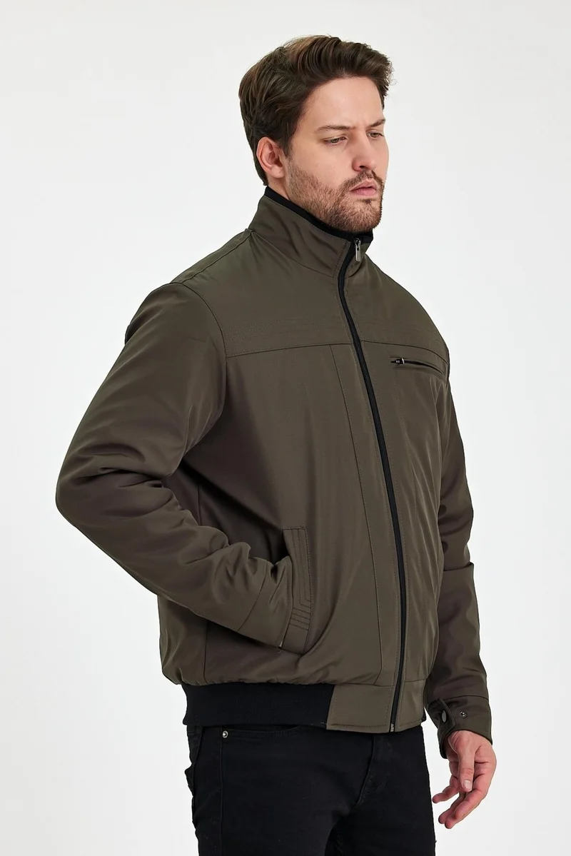 سيفيست Green Thick Fur Inside, Mandarin Collar, Wind and Waterproof Jacket&Coat