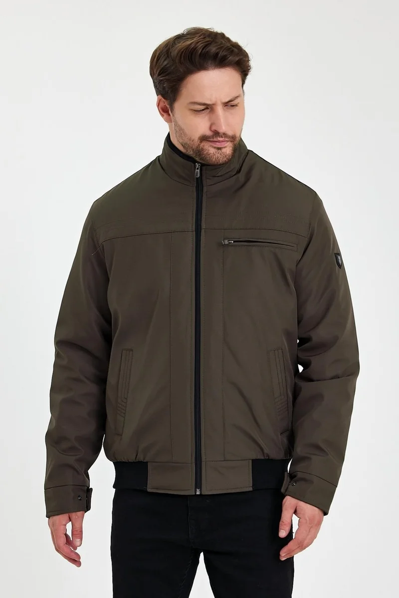 سيفيست Green Thick Fur Inside, Mandarin Collar, Wind and Waterproof Jacket&Coat