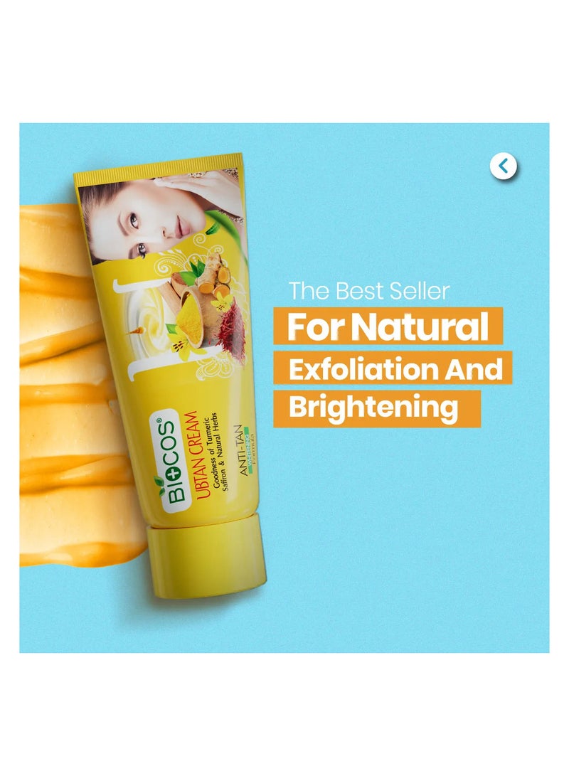 BIOCOS Ubtan Cream Saffron Natural Herbals Whitening,70g - Image 2