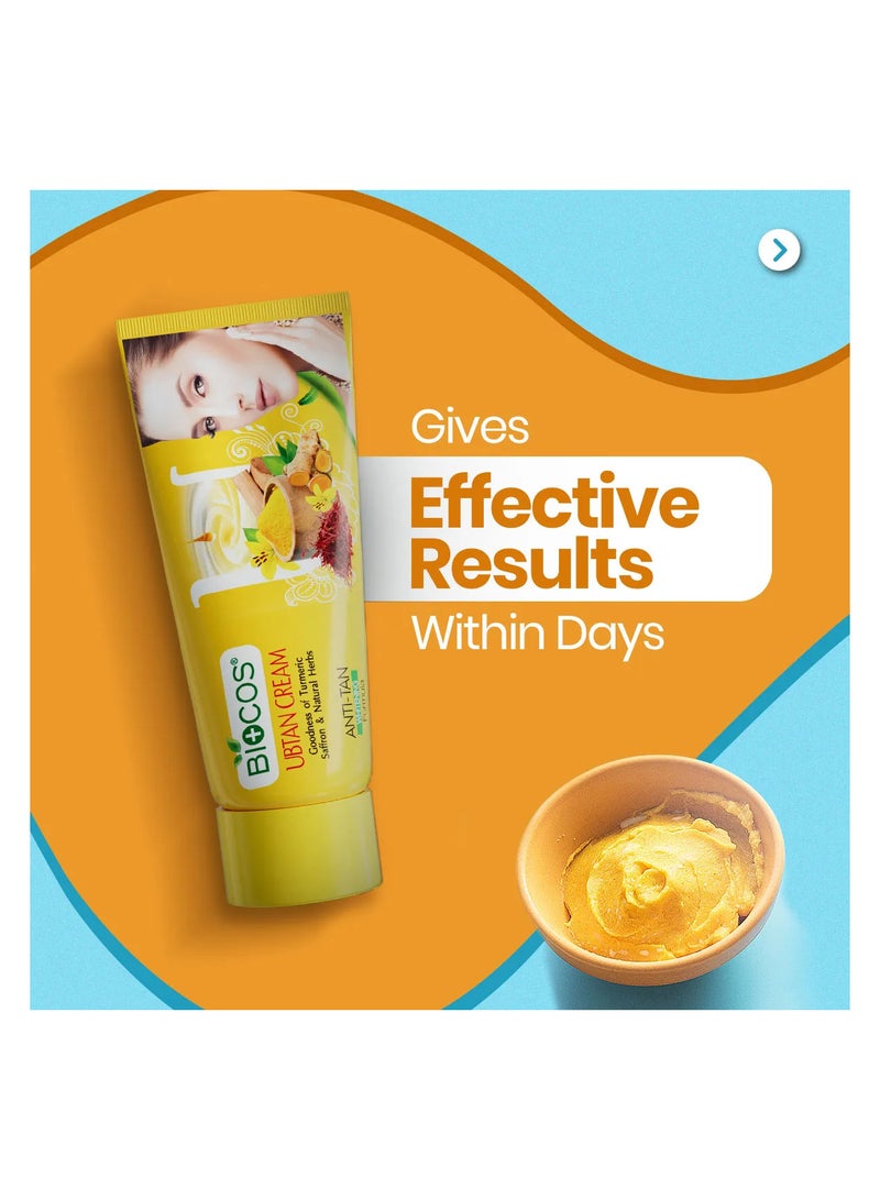 BIOCOS Ubtan Cream Saffron Natural Herbals Whitening,70g - Image 3