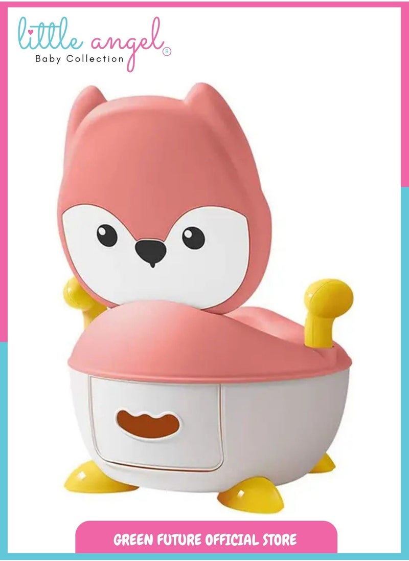 Little Angel Baby Potty Chair - Comfortable Toddler Toilet Seat with Handles, Potty Training Chair for Kids, Easy Clean Removable Tray, Pink  - Image 2
