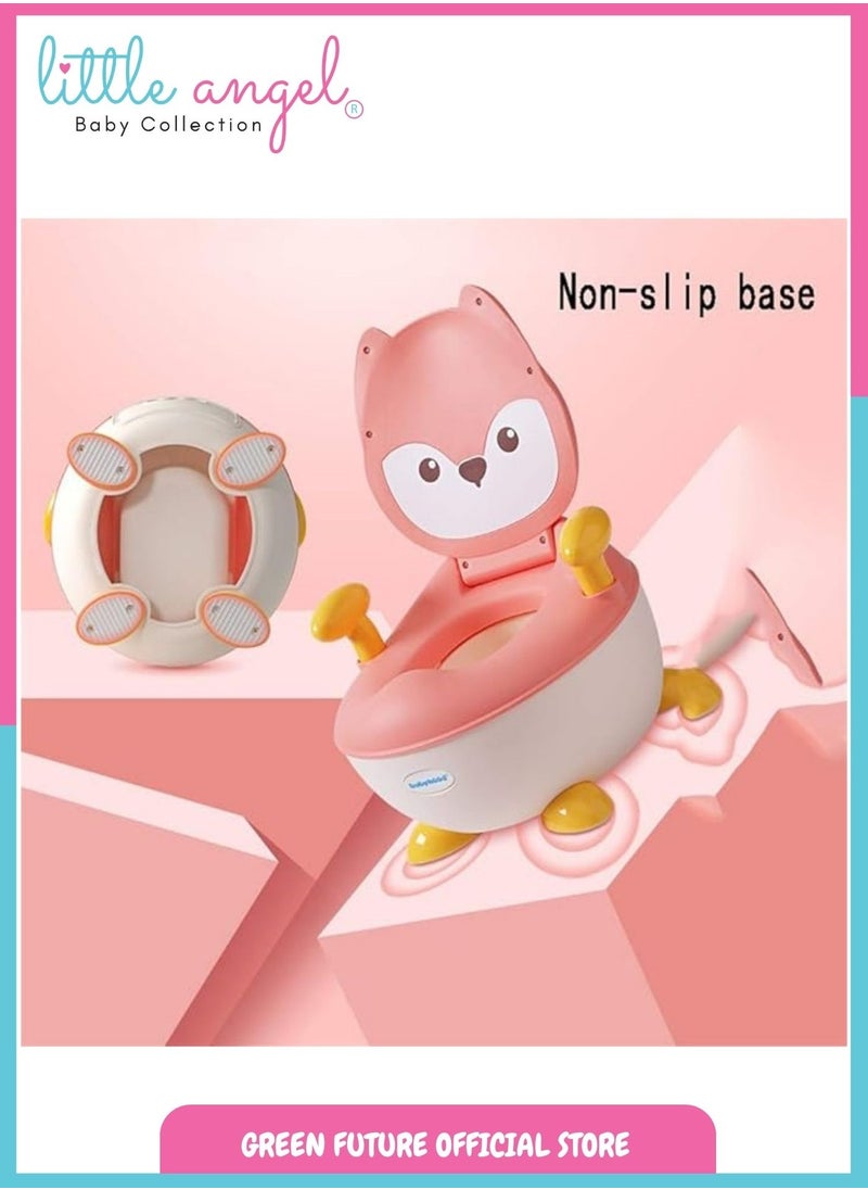 Little Angel Baby Potty Chair - Comfortable Toddler Toilet Seat with Handles, Potty Training Chair for Kids, Easy Clean Removable Tray, Pink  - Image 4