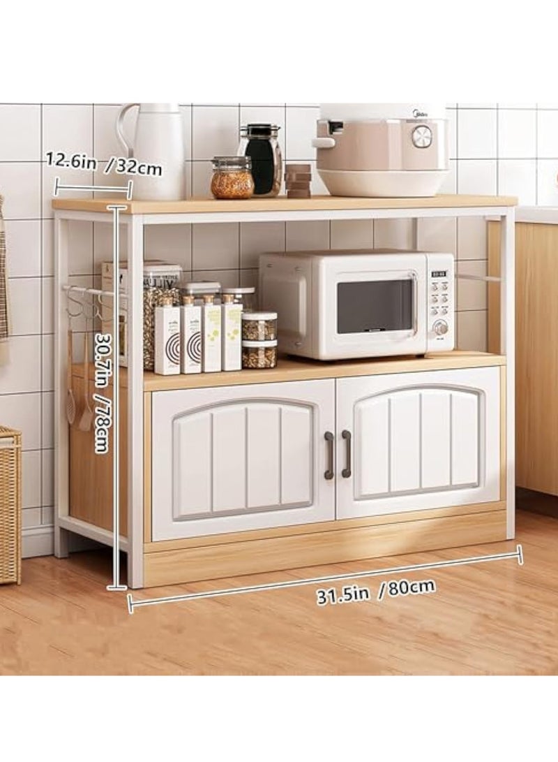 YelaJoy Kitchen Storage Shelves with Cabinet Doors, Multi-Layer Floor Standing Rack Shelf Ideal for Bathroom, Closet, Garage, Organizers and Storage, Bookshelf, Bathroom(Size:46.5 * 11.8 * - Image 2