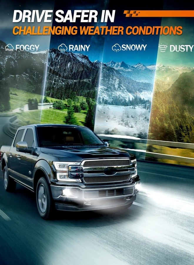 SEALIGHT H3 LED Bulb, 44,000LM Super Bright H3 LED Fog Light Bulbs, 6000K Cool White Fit for Fog Lights & DRL, Plug-n-Play Canbus Ready, Pack of 2 - Image 5