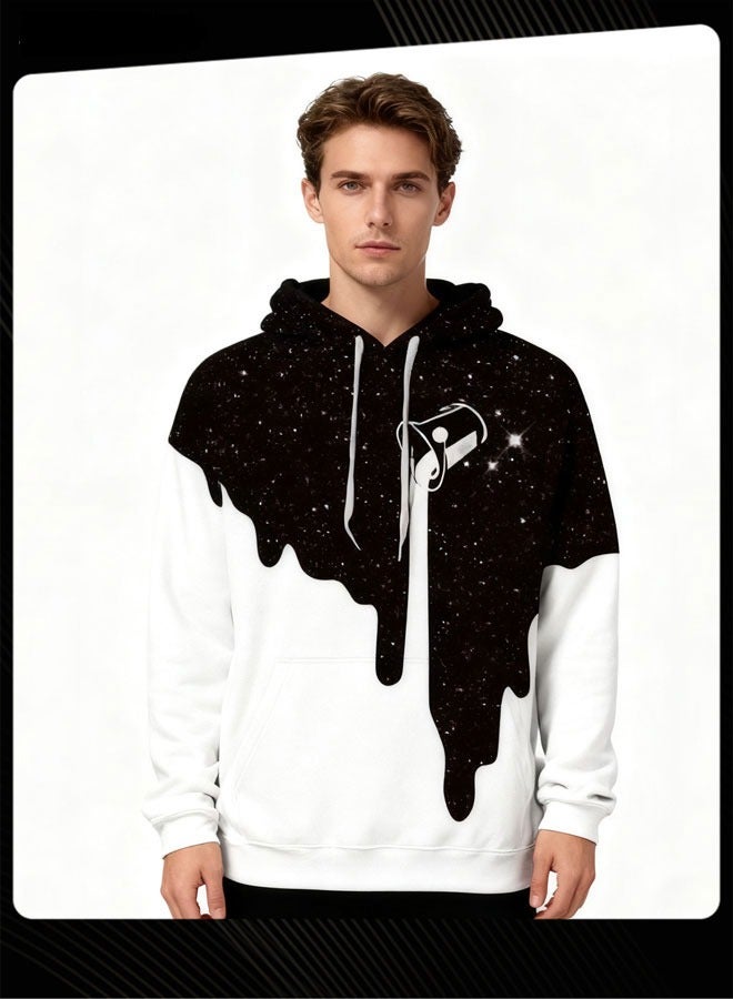 3D Print Men Autumn and Winter Long Sleeve Warm Hoodie - Image 1