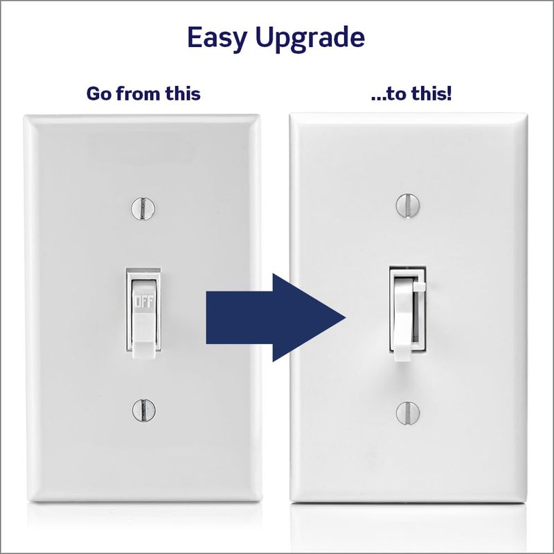 Leviton Toggle Slide Dimmer Switch for Dimmable LED, Halogen and Incandescent Bulbs, TSL06-1LW, White - Image 2