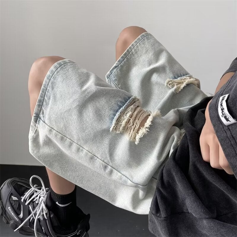 Unisex Classic Denim Jeans Loose Fit Daily Outdoor Wear - Image 3