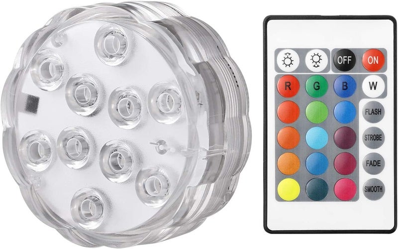 OYRIS أضواء سبوت LED مضادة للماء تعمل بالبطارية مع تحكم عن بعد لحمام السباحة، حوض السمك، حوض الزهور، الحمام تحت الماء، حوض السمك، ديكور الزفاف وديwali (16 لون، عبوة-1) - Image 1