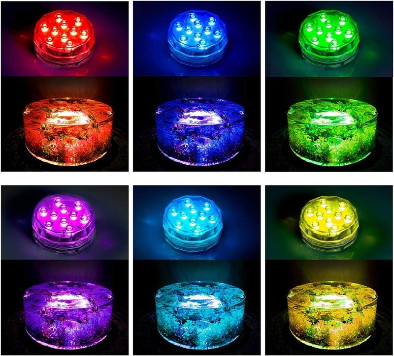 OYRIS أضواء سبوت LED مضادة للماء تعمل بالبطارية مع تحكم عن بعد لحمام السباحة، حوض السمك، حوض الزهور، الحمام تحت الماء، حوض السمك، ديكور الزفاف وديwali (16 لون، عبوة-1) - Image 3