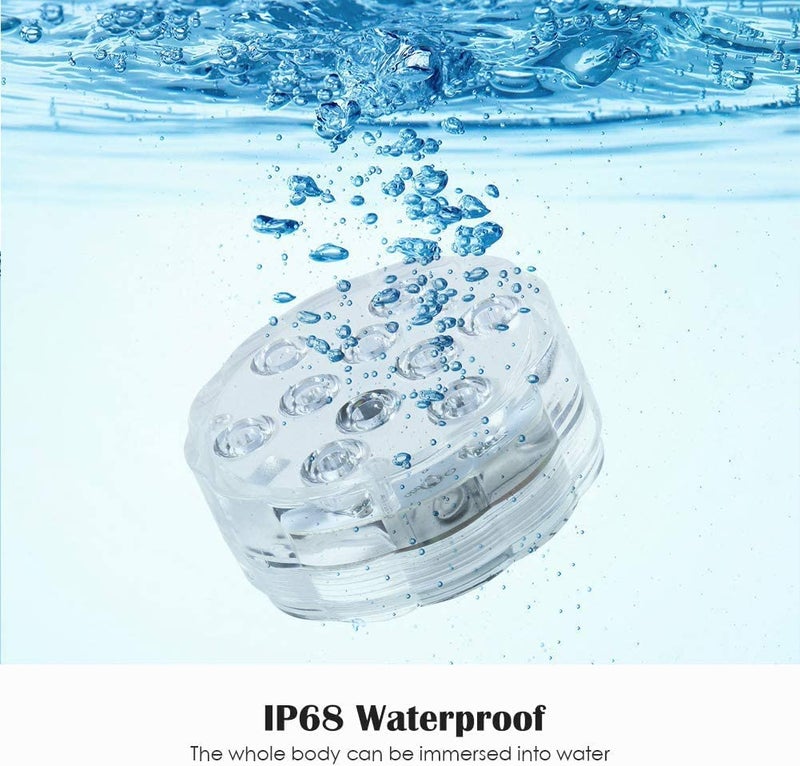 OYRIS أضواء سبوت LED مضادة للماء تعمل بالبطارية مع تحكم عن بعد لحمام السباحة، حوض السمك، حوض الزهور، الحمام تحت الماء، حوض السمك، ديكور الزفاف وديwali (16 لون، عبوة-1) - Image 5