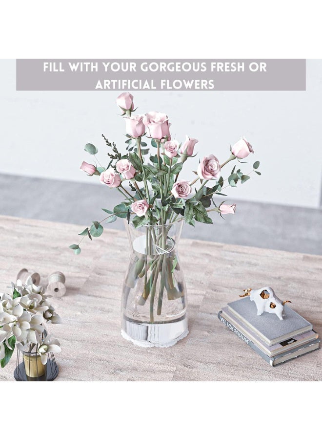 Ikea Glass Flower Vase 1 Liter Capacity 20 × 10.5 cm – Elegant Modern Decorative Vase for Fresh Flowers, Artificial Floral Arrangements and Hydroponic Plants, Thick Transparent Glass Table Centerpiece for Living Room, Dining Table, Office and Kitchen Decor, Stylish Wedding, Anniversary and Housewarming Gift - Clear - Image 2
