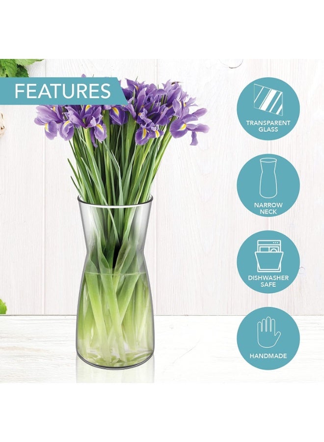 Ikea Glass Flower Vase 1 Liter Capacity 20 × 10.5 cm – Elegant Modern Decorative Vase for Fresh Flowers, Artificial Floral Arrangements and Hydroponic Plants, Thick Transparent Glass Table Centerpiece for Living Room, Dining Table, Office and Kitchen Decor, Stylish Wedding, Anniversary and Housewarming Gift - Clear - Image 5