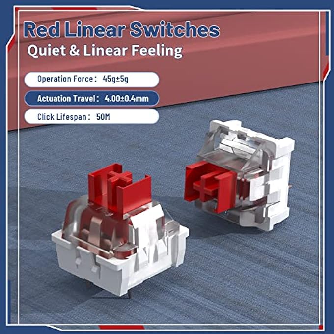 rayihni K98 96% WIRELESS MECHANICAL GAMING KEYBOARD，TRI-MODE BT5.0/2.4G/USB-C WITH COILED CABLE，RGB BACKLIT，HOT SWAPPABLE，100KEYS WITH NUMBER PAD， RECHARGEABLE，ERGONOMIC，FOR MAC/WIN-RED SWITCH - Image 3