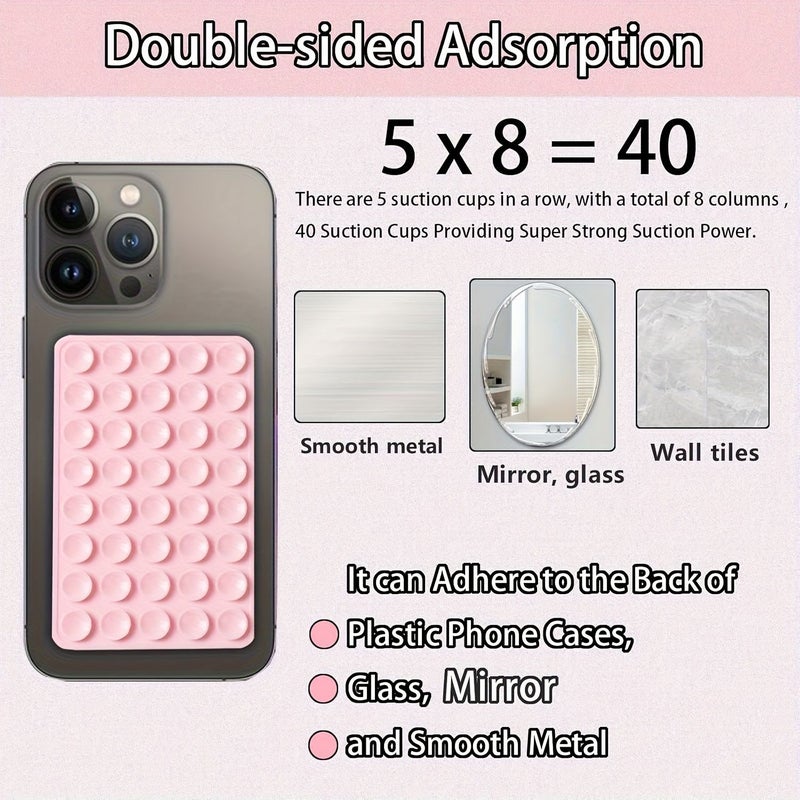 Silicone Phone Holder With Double Sided Suction Cup For Wall Tiles And Mirror 5Pcs - Image 5