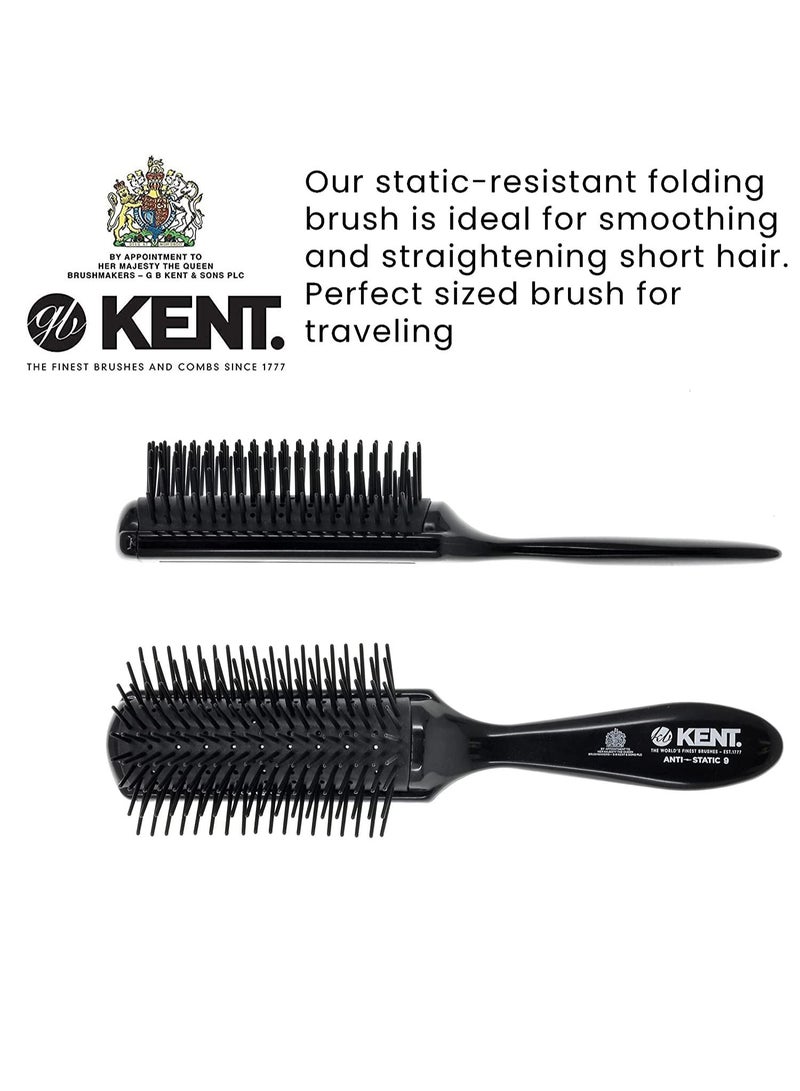 KENT Kent Anti Static Hair Brush with 9 rows of Nylon quills AS9 - Image 2