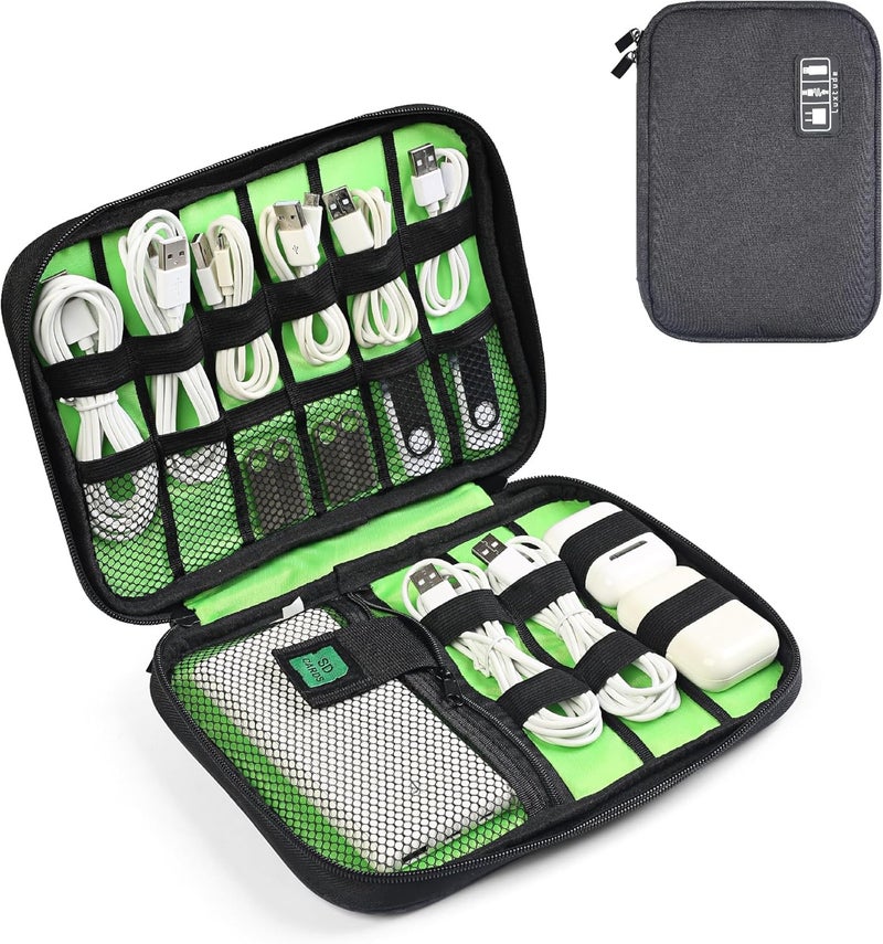 Luxtude Travel Cable Organizer Bag, Flat Cord Organizer Case, Travel Essentials for Wire/Cord/Charger/Cable Storage/Tech Accessories/Tech Gifts - Image 1