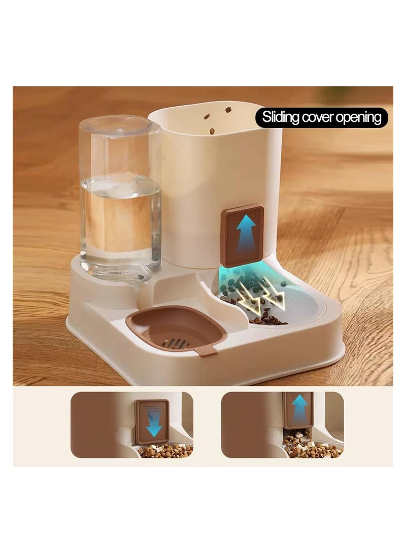 Excefore Automatic Cat Feeder, 2.3 L Cat Feeder with Ceramic Bowl, Automatic Pet Feeder and Water Dispenser 2 in 1 Suitable for Small Medium Dog Puppy Kitten(Brown) - Image 5