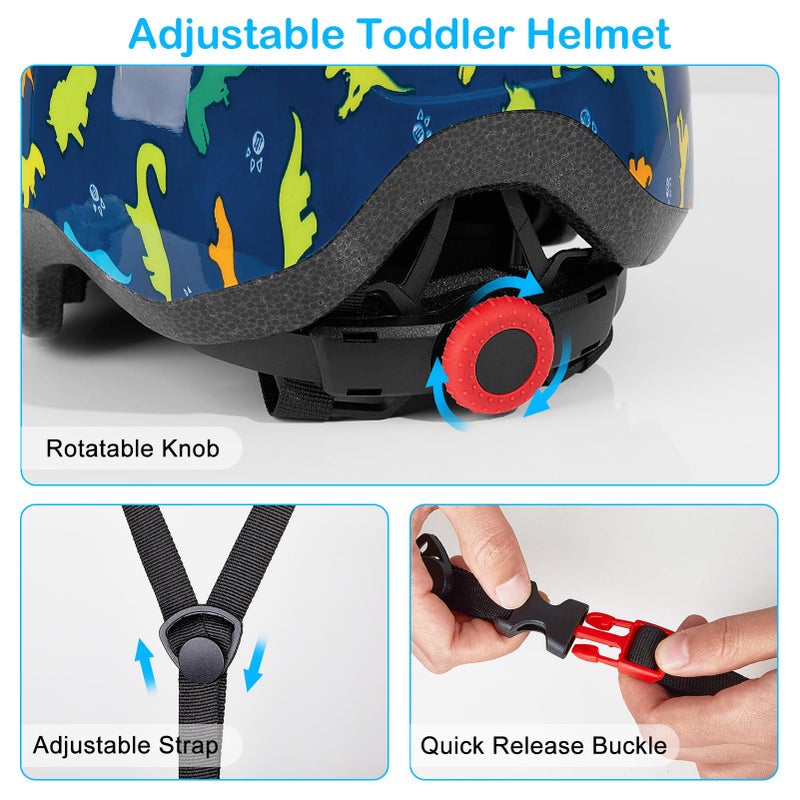 Lemmeko Toddler Helmet, Baby Infant Kids Bike Helmet for Kids Age 1-3/2-4/3-5/5-8 Adjustable Toddler Bike Helmets for Boys Girls for Scooter Skateboard Cycling - Image 3