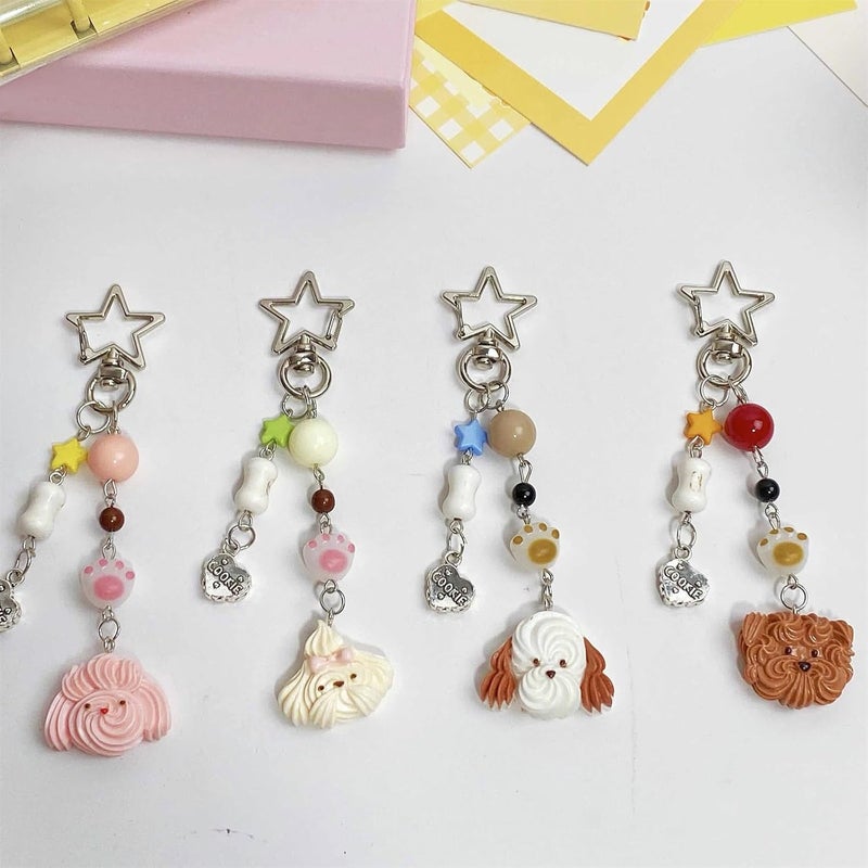 Resin Puppy Bead Pendant Keychain Trendy Earphone Case Charm Accessory Fashionable Phone Chain for Women and Girls - Image 1
