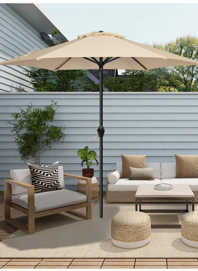 أبيكس مظلة طاولة من  بطول 2.2 متر من الستيل بعامل حماية من الاشعة فوق البنفسجية 50+، مظلة كبيرة للحماية من الشمس للشرفة والحديقة والفناء الخلفي,المظلة بدون قاعدة - Image 2