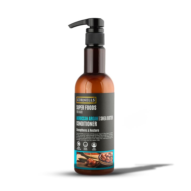 CORNELLS WELLNESS CORNELLS Super Foods Moroccan Argan & Shea Butter Conditioner | for Strengthens & Restores Hair for Male & Women | Sulfate & Paraben Free, Vegan Friendly, Natural Extracts - 500ml - Image 1