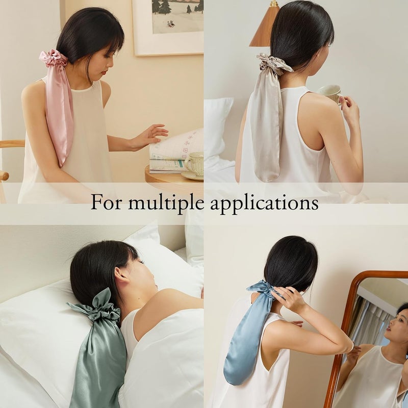 KASTWAVE Premium 100% Silk Bonnet for Sleeping & Daily Hair Protection, Adjustable Elastic Silk Hair Scrunchies and Ties for Long, Curly, Natural Hair, Reduce Frizz and Breakage for Women & Girls - Image 2