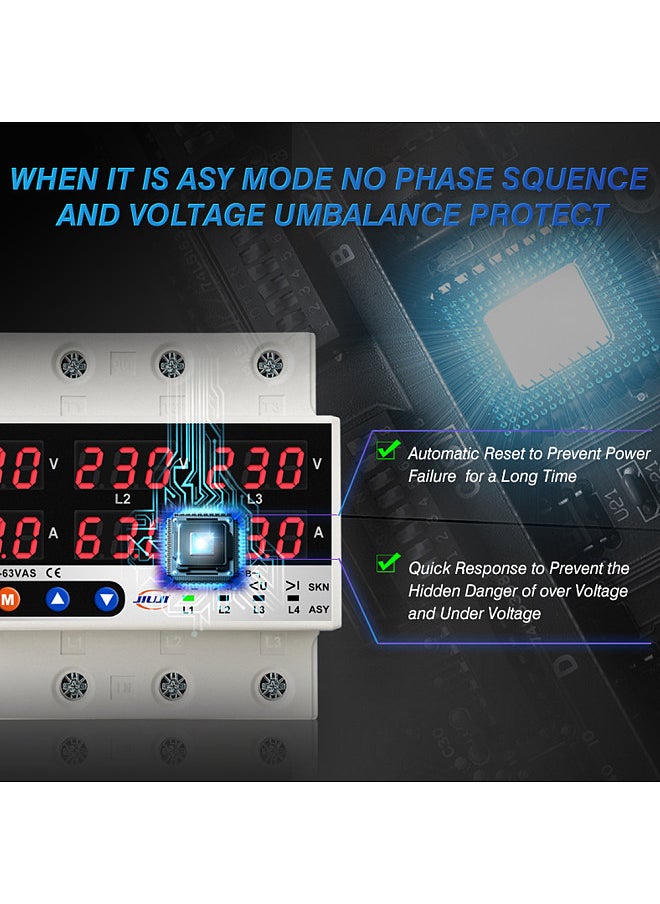 Generic Three Phase Voltage and Current Protector Synchronous and Asynchronous Working Modes Design Multiple Protections  - Image 1