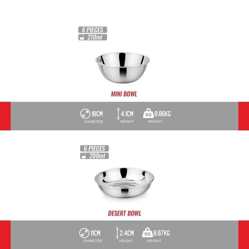 RJ kitchenware Store Dinner Set 36 PSC Premium Stainless Steel Dinner Set of 36 Pcs |22 Gauge | Kitchen Set for Home | Heavy Gauge |Long-Lasting Quality | Elegant Design | Silver Colour - Image 4