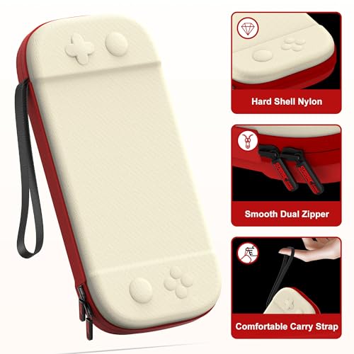STARTRC GAMES Slim Carrying Case for Nintendo Switch 2 2025, Hard Shell Travel Case with 12 Game Card Slots, Portable Carry Bag for Switch 2 Console White & Red - Image 5