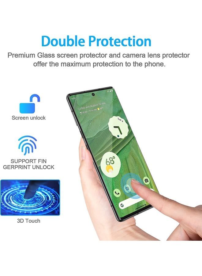 NIBEMINENT 3 Pack Tempered Glass 9H Anti-Scratch Shatterproof HD Edge to Full Coverage Film Screen Protector For Google Pixel 7 6.3 inch Clear/Black - Image 5