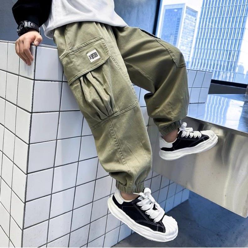 Children'S Wear Boy'S Pants Handsome Boy'S Craft Pants Loose Casual Eight Seasons New Children'S Trousers Korean - Image 2