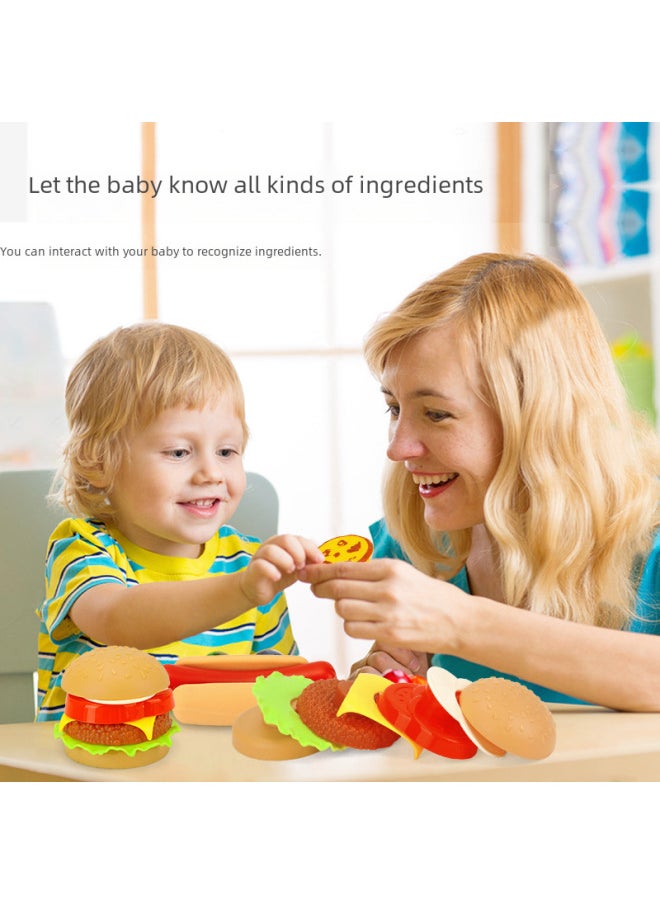 Children's Simulated Food Hamburger Fries Pizza Kitchen Cooking Toys Western Dining Playset Rice Cooking Meal Prep-Color:6621-5 PVC Bags  - Image 4