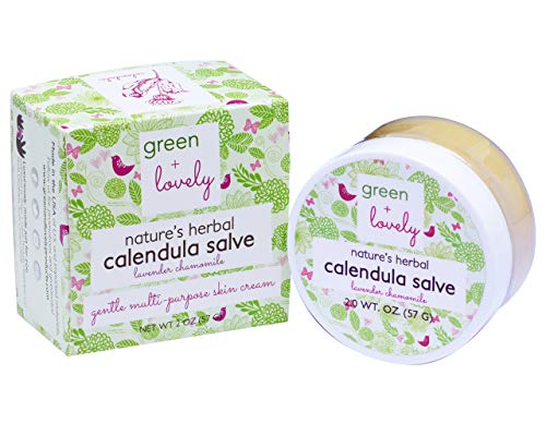 Green + Lovely Nature's Herbal Calendula Salve (Lavender Chamomile), Cream, Ointment, Intensive Moisturizer for Sensitive Skin, 2 oz. - Image 2