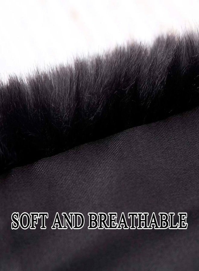 Aularso Women’s Faux Fur Shawl and Wraps Bridal Wedding Fur Stole With Rhinestone Brooch for Bride and Bridesmaids (Black) - Image 4