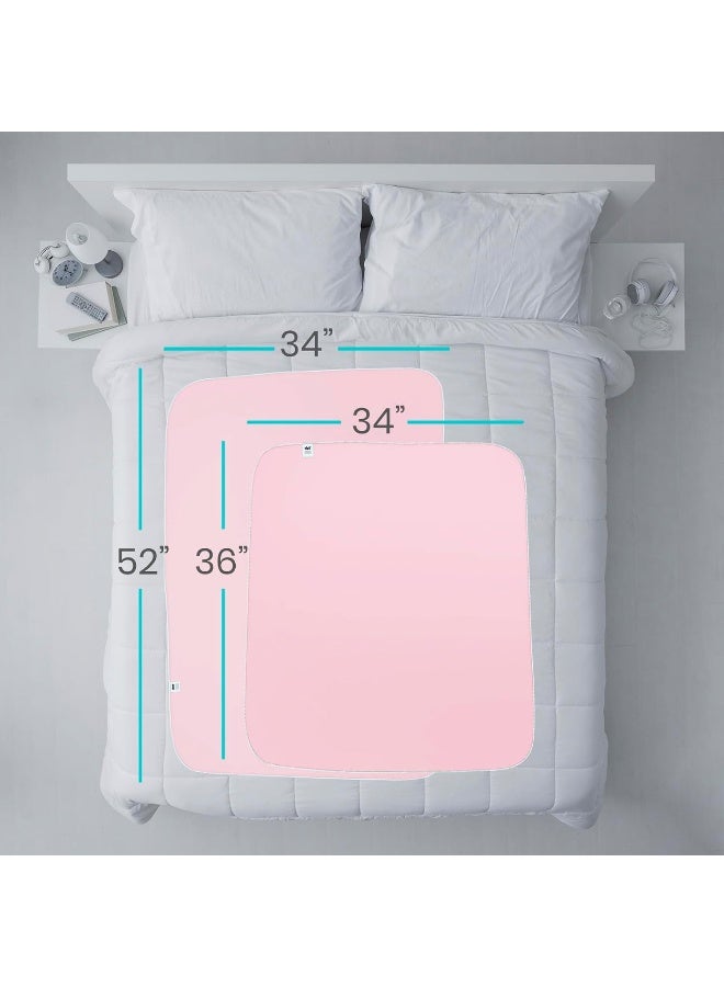 Vive Washable Incontinence Bed Pad - Heavy Duty, Waterproof Overnight Urinary Mattress Protector - Reusable Dry Bed Wetting Underpad (34" x 52", Pink) - Image 5