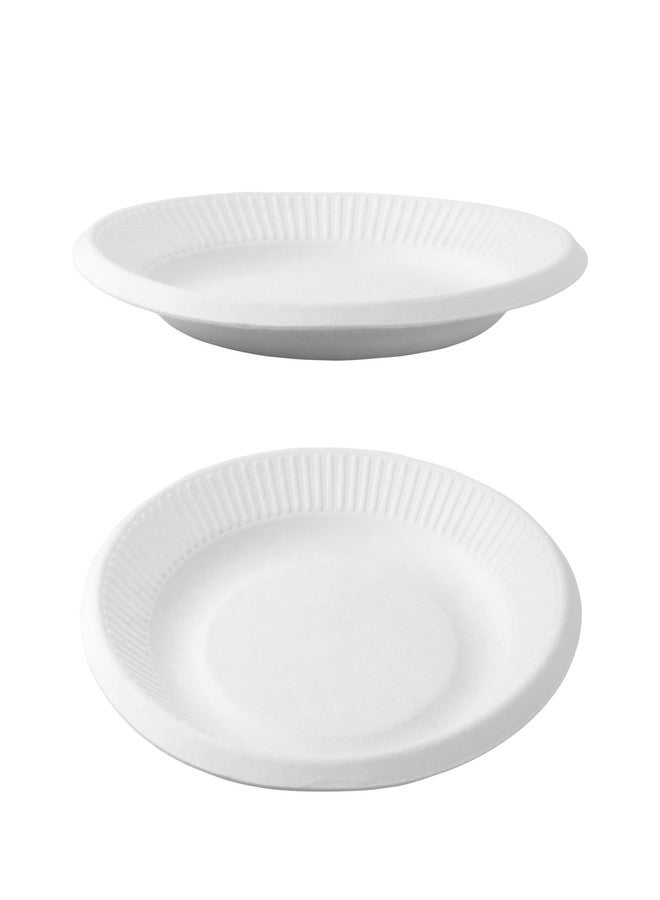 Concession Essentials 9 Inch Paper Plates Uncoated. Pack of 500 Plates. Everyday Disposable Plates., White - Image 3