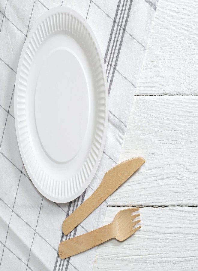 Concession Essentials 9 Inch Paper Plates Uncoated. Pack of 500 Plates. Everyday Disposable Plates., White - Image 5