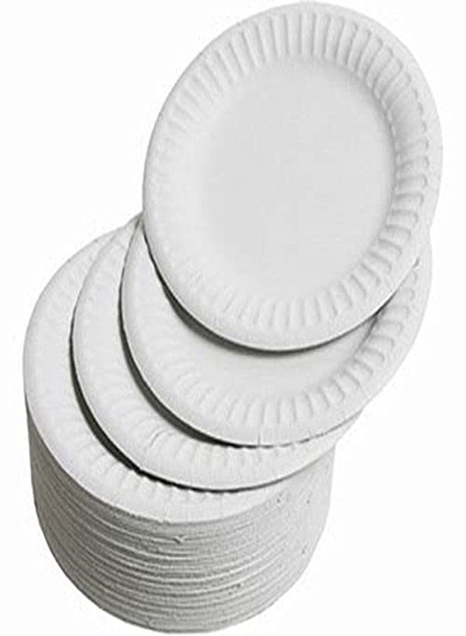 Concession Essentials 9 Inch Paper Plates Uncoated. Pack of 500 Plates. Everyday Disposable Plates., White - Image 2